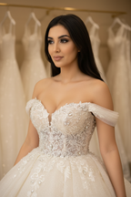NIL-089 Off White Princess Ball Gown – Detail View