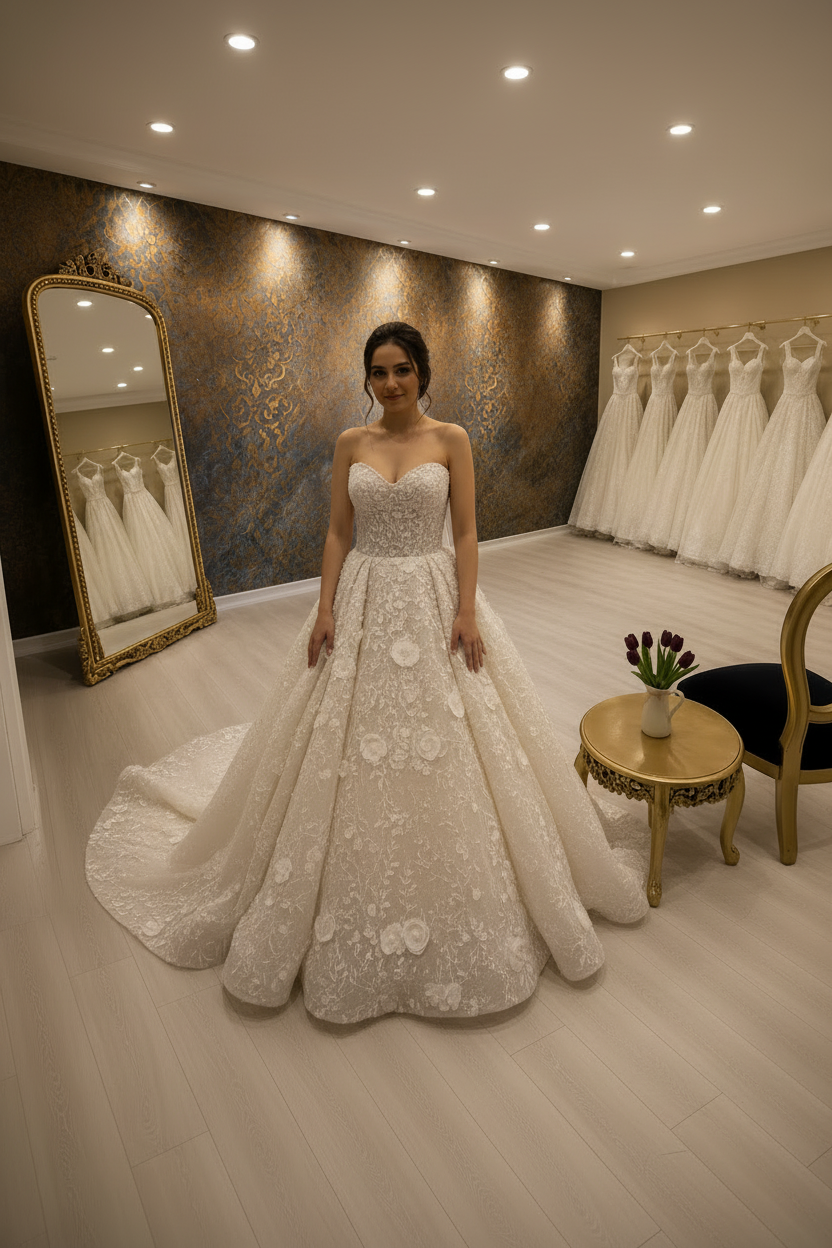 NIL-248 3D Floral Ball Gown – Full Front View