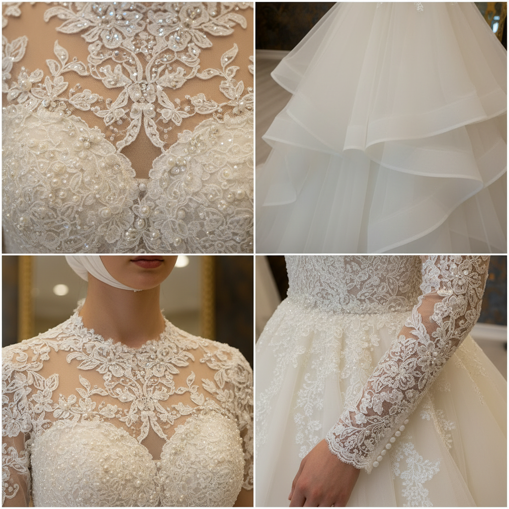 NIL-036 Pearl Details & Lace Detail
