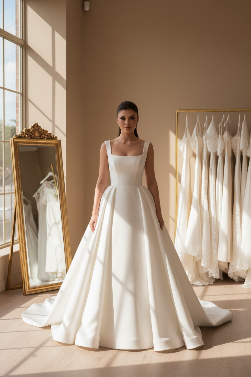 NIL-052 Architectural Mikado Gown – Front View