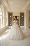 NIL-089 Off White Princess Ball Gown – Front View