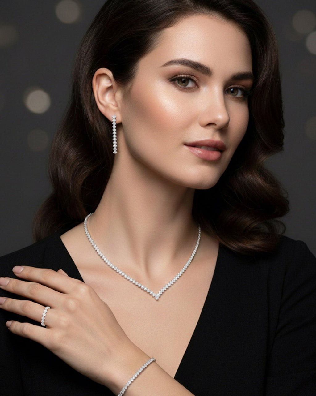 NNC-031 | Paven Zircon Stone Set Necklace