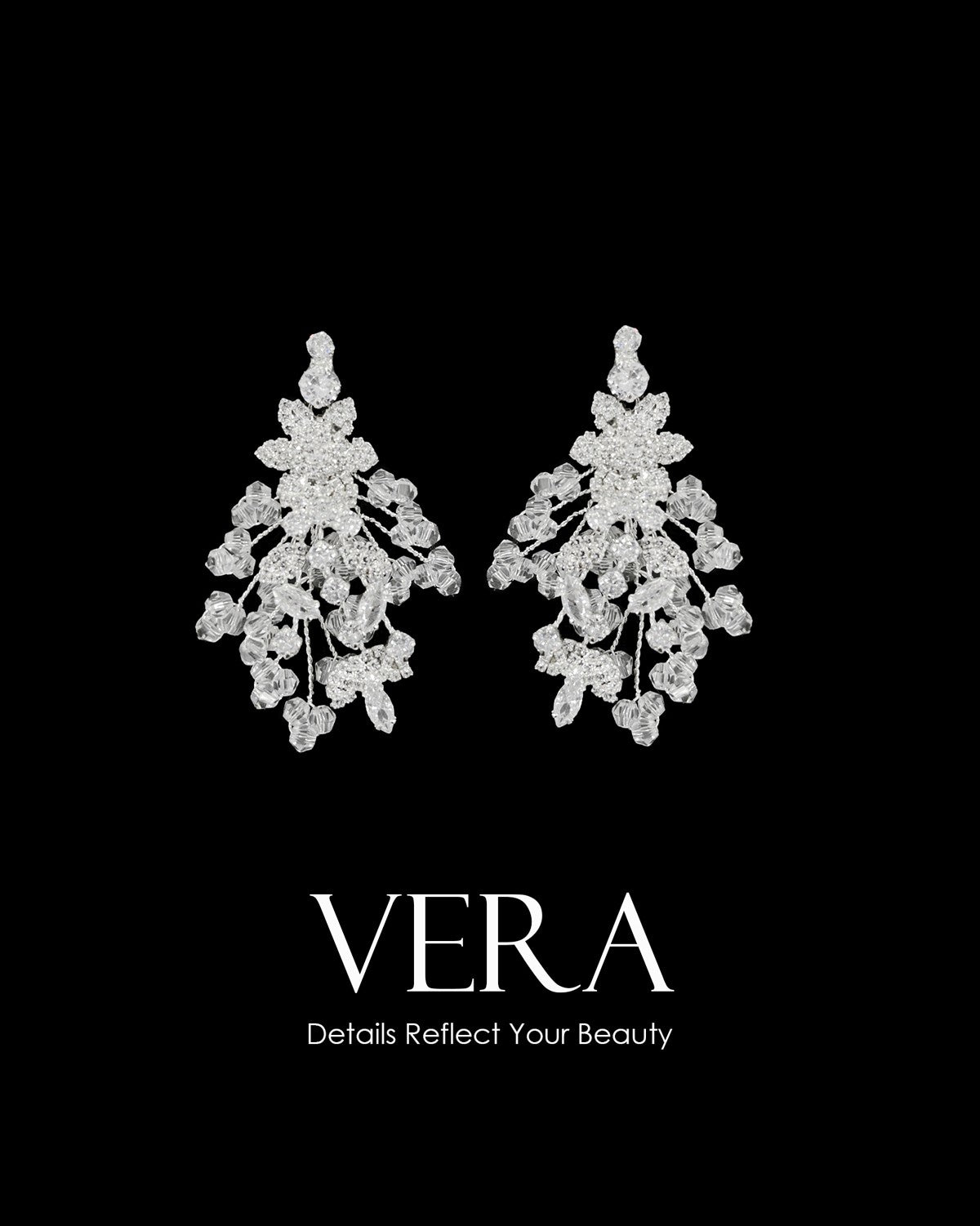 NNC-035 | Vera Zircon Stone & Crystal Bead Earrings