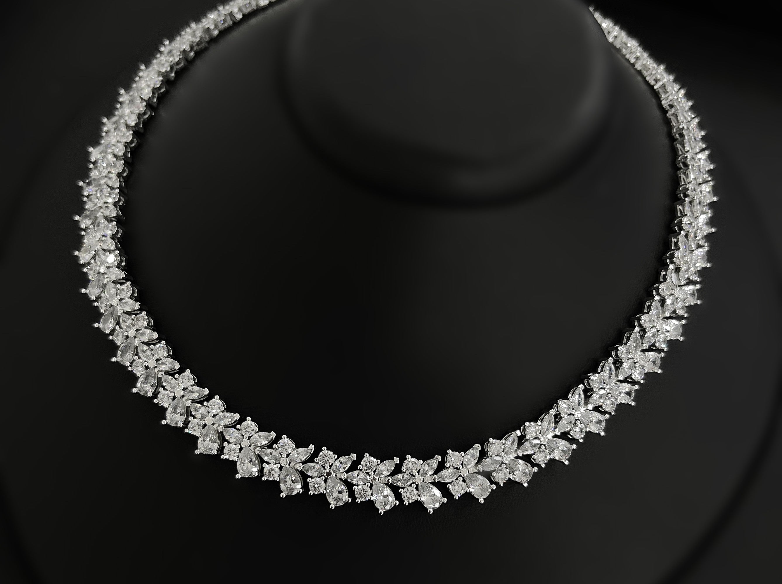 NNC-017 | Vue Zircon Stone & Pearl Detail Set Necklace